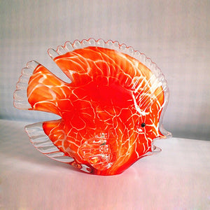 Handmade Colored Glass Fish Animal Ornament Glass Figurine Mediterranean Art Favor Crafts Red Glass Figurines Home Decoration acacuss