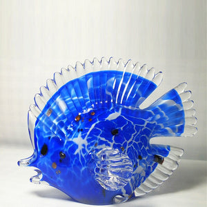 Handmade Colored Glass Fish Animal Ornament Glass Figurine Mediterranean Art Favor Crafts Red Glass Figurines Home Decoration acacuss