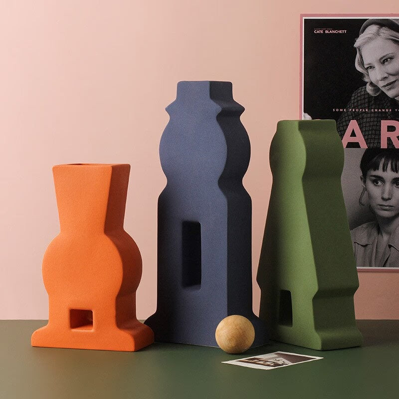 Unique Handmade Nordic Colorful vase for Bookshelf Home Decor or housewarming new home gift - ACACUSS