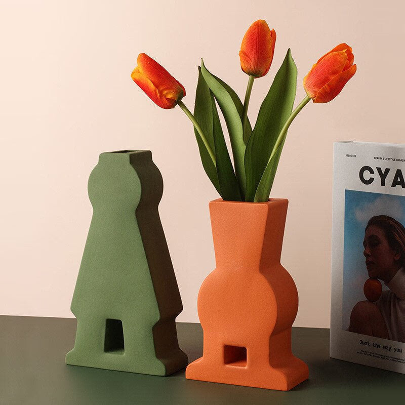 Unique Handmade Nordic Colorful vase for Bookshelf Home Decor or housewarming new home gift - ACACUSS