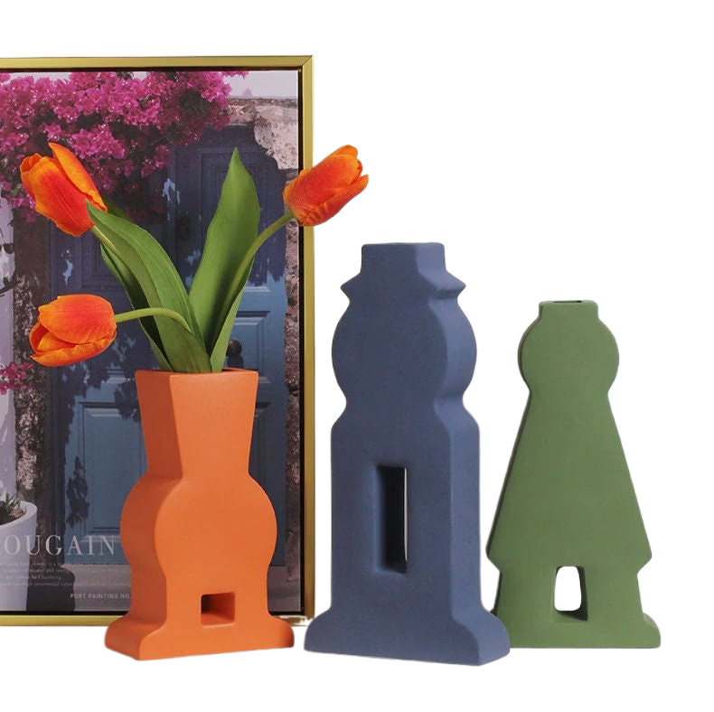 Unique Handmade Nordic Colorful vase for Bookshelf Home Decor or housewarming new home gift - ACACUSS