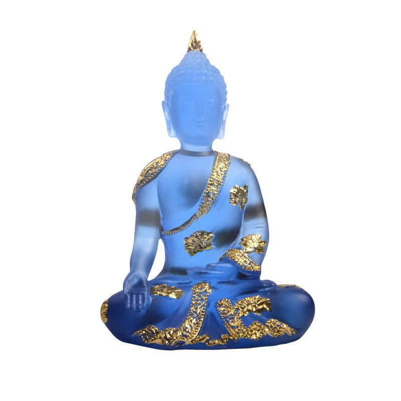 Handmade Resin Crafts Gift Transparent Buddha Statue Lucky Feng Shui Decoration Yoga Zen Home Buddhism Ornaments Micro Landscape acacuss