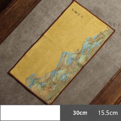 ACACUSS Handmade Suede Tea Towel Zen Table And Tea Cloth Cotton Linen Cloth Towel  Absorbent Creative Embroidery Tea Ceremony Accessories - ACACUSS