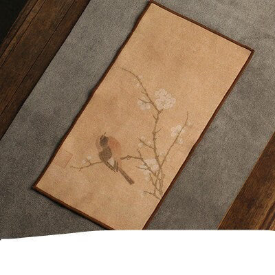 ACACUSS Handmade Suede Tea Towel Zen Table And Tea Cloth Cotton Linen Cloth Towel  Absorbent Creative Embroidery Tea Ceremony Accessories - ACACUSS