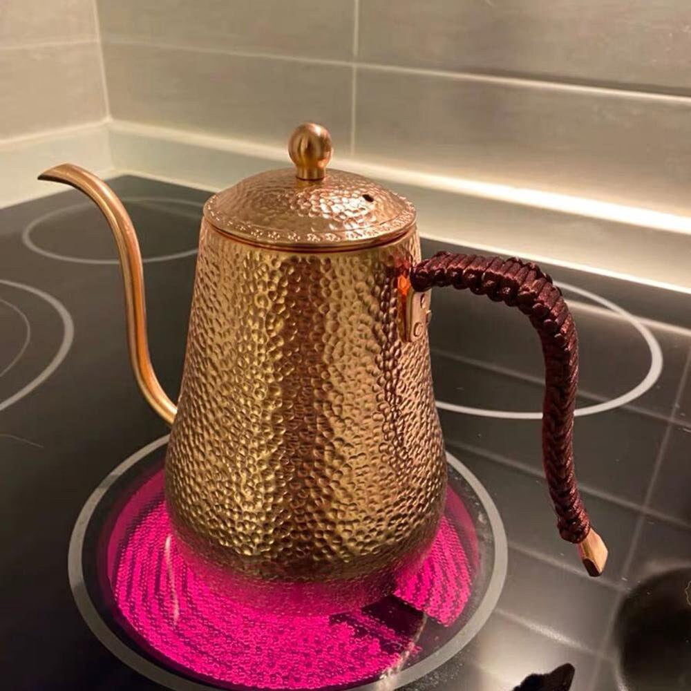Handmade Vintage Unique  Copper Teapot Pure Copper tea kettle Teapot Solid Copper Tea pot Kettle Stovetop Teapot, 0.5Quarts - ACACUSS