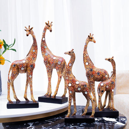 [MGT]Retro color giraffe animal model decoration statue modern minimalist style home living room decoration crafts gifts