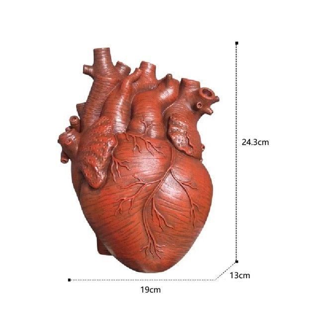 Heart Vase Dry Pot Art Vase Human Statue Vase Container Simulated Anatomy Heart Vase Decorative Gift Vase Valentine's Day Gift acacuss