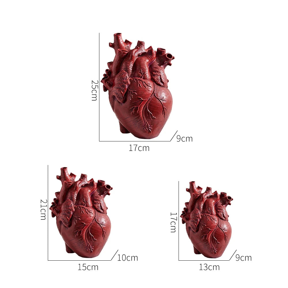 Heart Vase Dry Pot Art Vase Human Statue Vase Container Simulated Anatomy Heart Vase Decorative Gift Vase Valentine's Day Gift acacuss