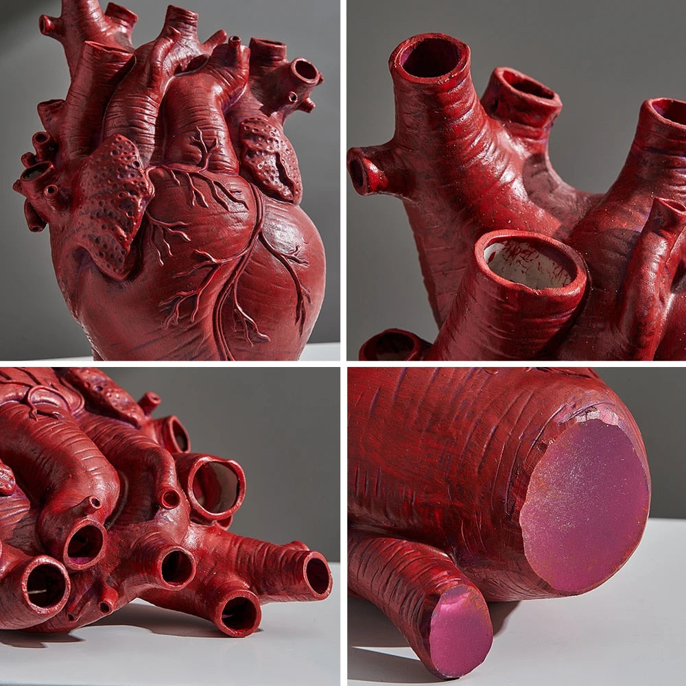 Heart Vase Dry Pot Art Vase Human Statue Vase Container Simulated Anatomy Heart Vase Decorative Gift Vase Valentine's Day Gift acacuss