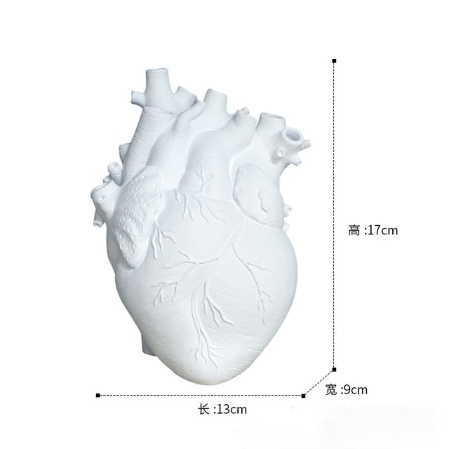 Heart Vase Dry Pot Art Vase Human Statue Vase Container Simulated Anatomy Heart Vase Decorative Gift Vase Valentine's Day Gift acacuss