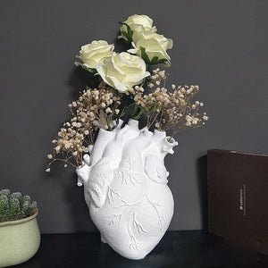 Heart Vase Dry Pot Art Vase Human Statue Vase Container Simulated Anatomy Heart Vase Decorative Gift Vase Valentine's Day Gift acacuss