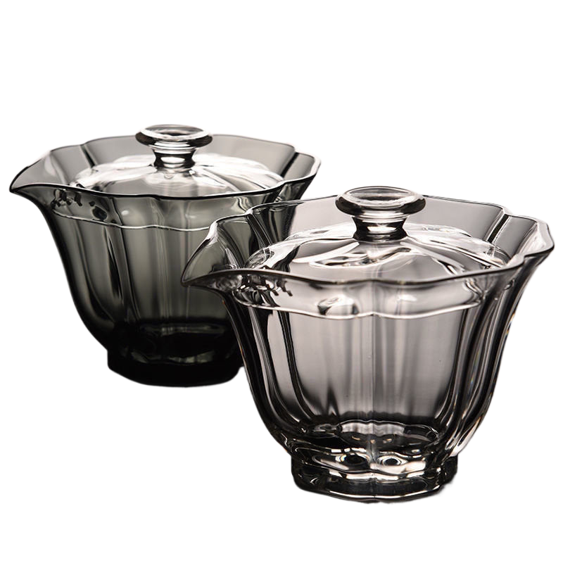 High End Baicai Glass Gaiwan Tea Cup with Filter Scald Proof Tea Cup Hand Holding Teapot High Quality Chinese Kung Fu Tea Set acacuss