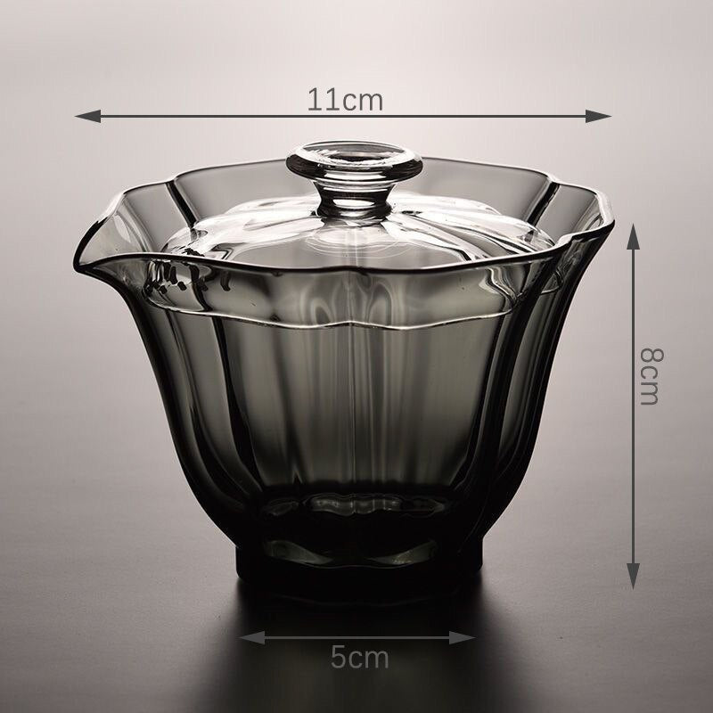 High End Baicai Glass Gaiwan Tea Cup with Filter Scald Proof Tea Cup Hand Holding Teapot High Quality Chinese Kung Fu Tea Set acacuss
