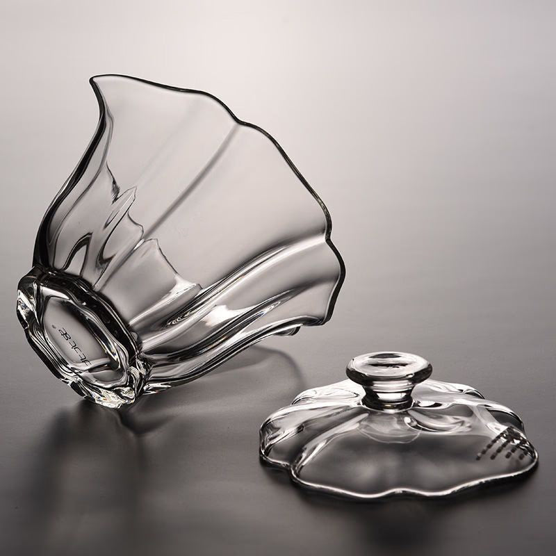 High End Baicai Glass Gaiwan Tea Cup with Filter Scald Proof Tea Cup Hand Holding Teapot High Quality Chinese Kung Fu Tea Set acacuss