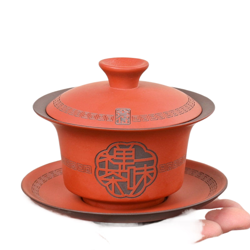 High Quality Purple Clay Gaiwan Teaset Handmade Portable Tea Maker Chinese Tradition Tea Bowl Teaware Teacup and Saucer Set acacuss
