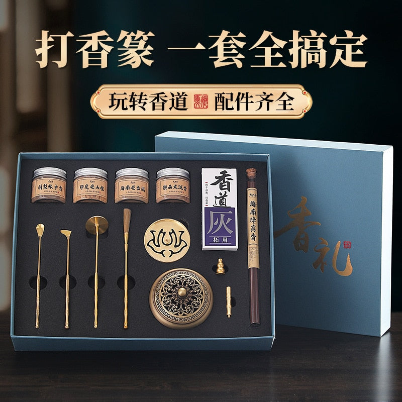 High end Fragrance Seal Gift Box Set Copper Seal Fragrance Complete Incense Path Entry Tool Seal Fragrance Tool Powder Gift acacuss