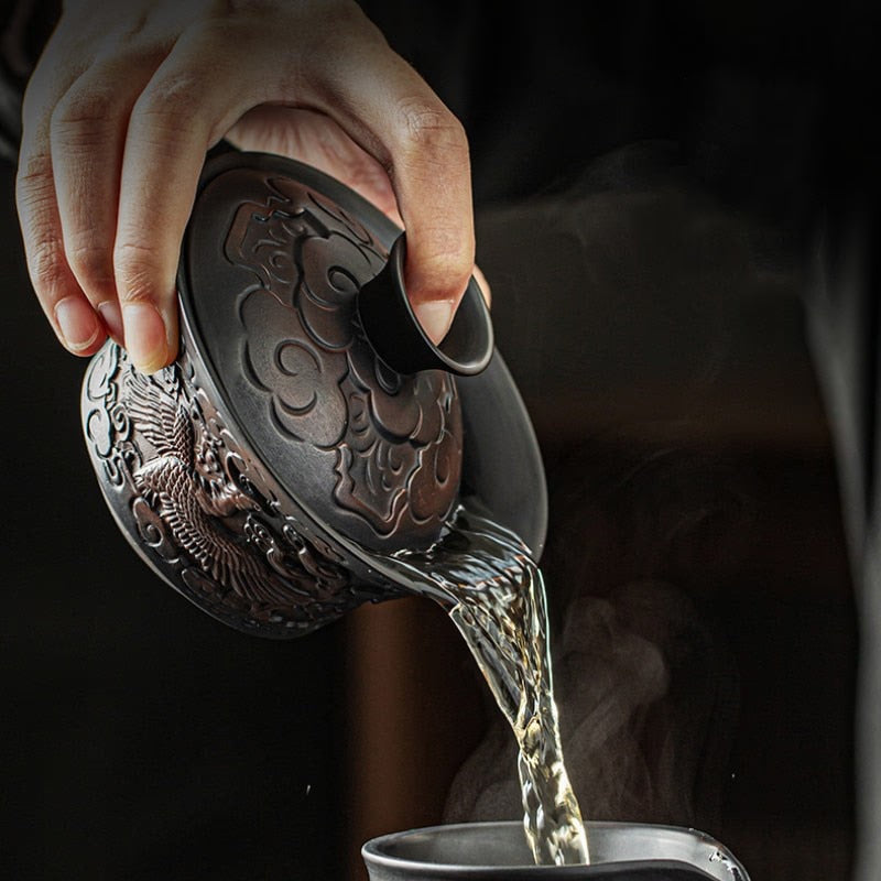 High-end Purple Pottery Chinese Teaset Gaiwan Tea Cups Lid Bowl Traditional Handmade Tea Brew Tea Cup Tea Bowl acacuss
