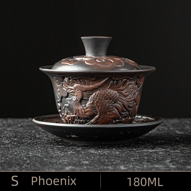 High-end Purple Pottery Chinese Teaset Gaiwan Tea Cups Lid Bowl Traditional Handmade Tea Brew Tea Cup Tea Bowl acacuss