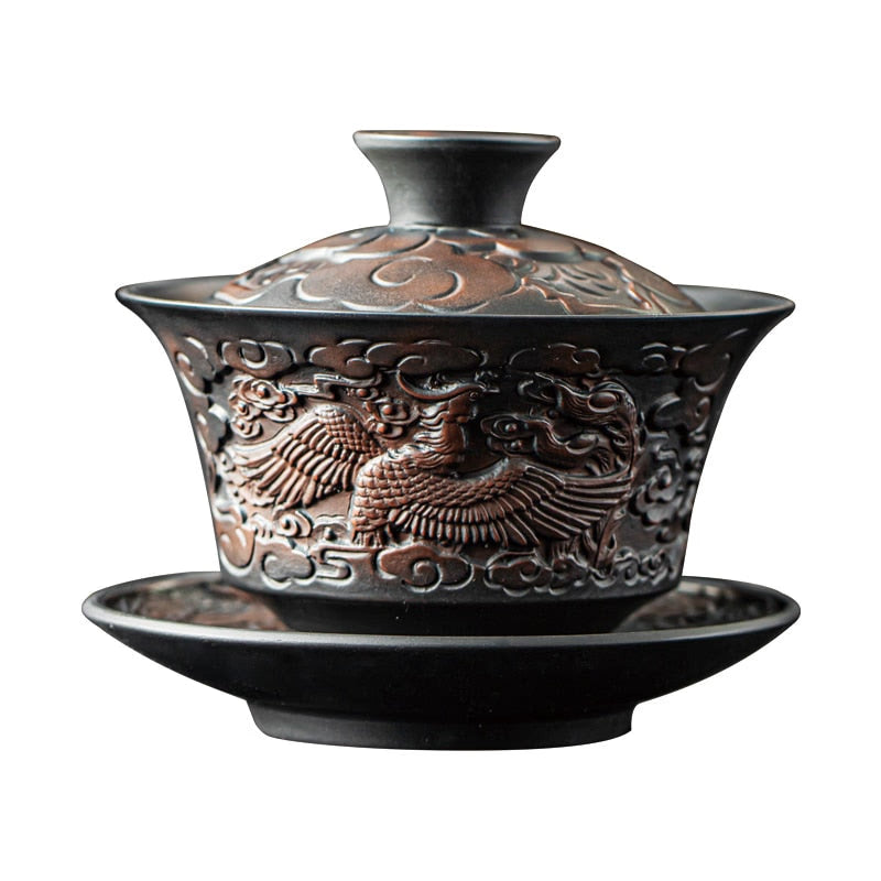 High-end Purple Pottery Chinese Teaset Gaiwan Tea Cups Lid Bowl Traditional Handmade Tea Brew Tea Cup Tea Bowl acacuss