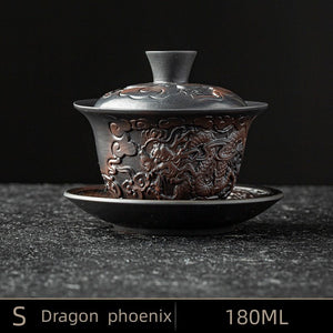 High-end Purple Pottery Chinese Teaset Gaiwan Tea Cups Lid Bowl Traditional Handmade Tea Brew Tea Cup Tea Bowl acacuss