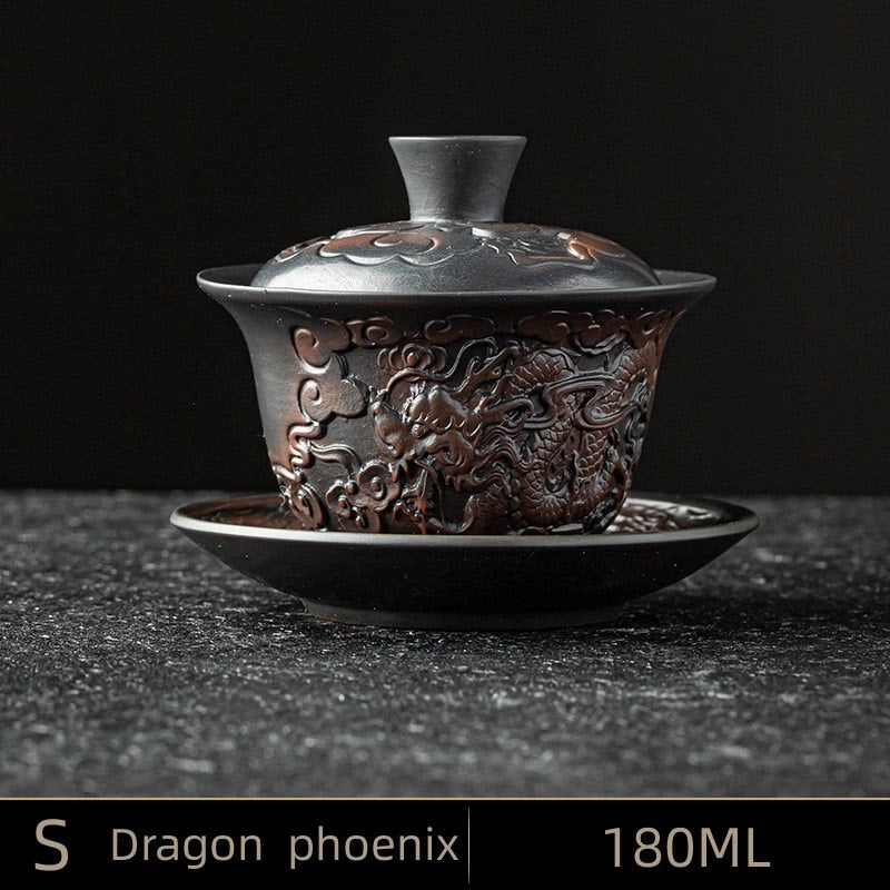 High-end Purple Pottery Chinese Teaset Gaiwan Tea Cups Lid Bowl Traditional Handmade Tea Brew Tea Cup Tea Bowl acacuss