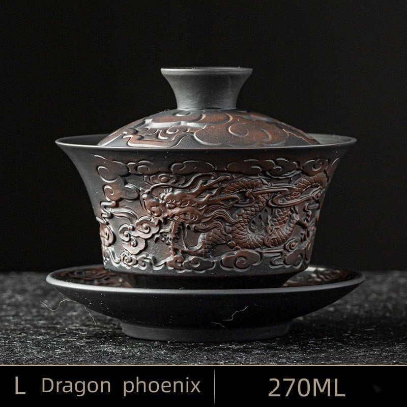 High-end Purple Pottery Chinese Teaset Gaiwan Tea Cups Lid Bowl Traditional Handmade Tea Brew Tea Cup Tea Bowl acacuss