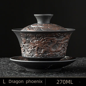 High-end Purple Pottery Chinese Teaset Gaiwan Tea Cups Lid Bowl Traditional Handmade Tea Brew Tea Cup Tea Bowl acacuss