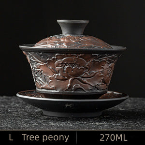 High-end Purple Pottery Chinese Teaset Gaiwan Tea Cups Lid Bowl Traditional Handmade Tea Brew Tea Cup Tea Bowl acacuss