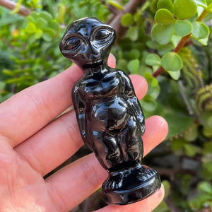 High-quality obsidian 、Yooperlite Alien Skulls Stone Carving Figurine Healing Crystal Statue Home Decoration Gemstone Craft Gift acacuss