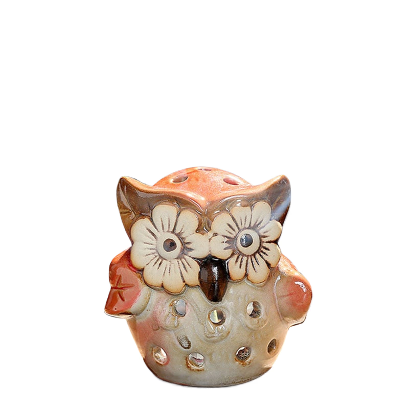Hollow Owl Atmosphere Burner Ceramic Backflow Incense Burner Incense Holder Home Decoration Coil Censer Bronze Air Vaporizer acacuss