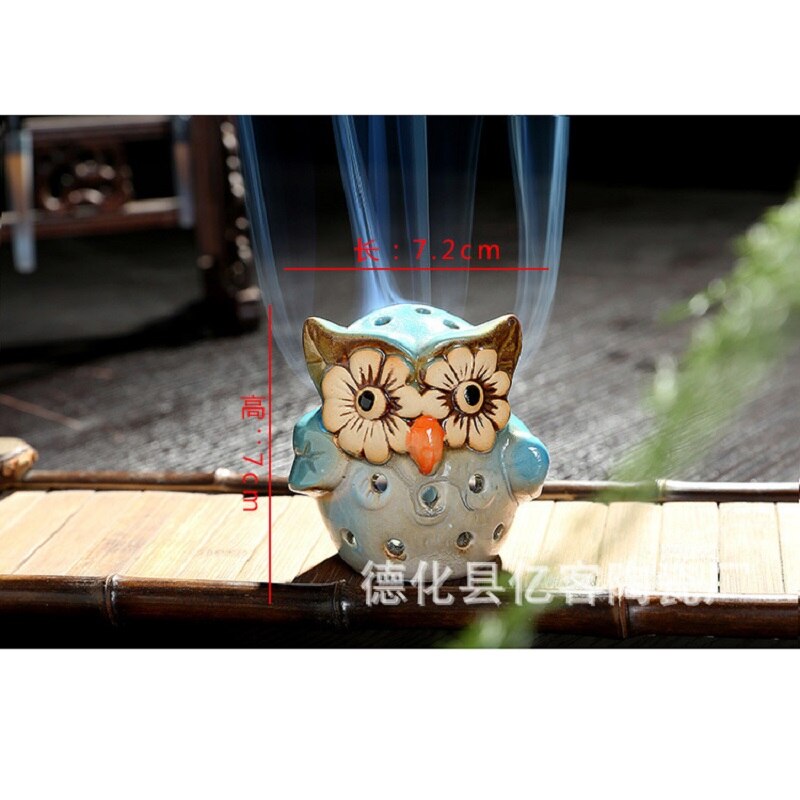 Hollow Owl Atmosphere Burner Ceramic Backflow Incense Burner Incense Holder Home Decoration Coil Censer Bronze Air Vaporizer acacuss