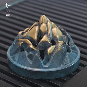 Home Decor Boshan Furnace Chinese Style Classical Zen Buddhist Hall Home Incense Coil and Sandalwood Pure Copper Incense Burner acacuss