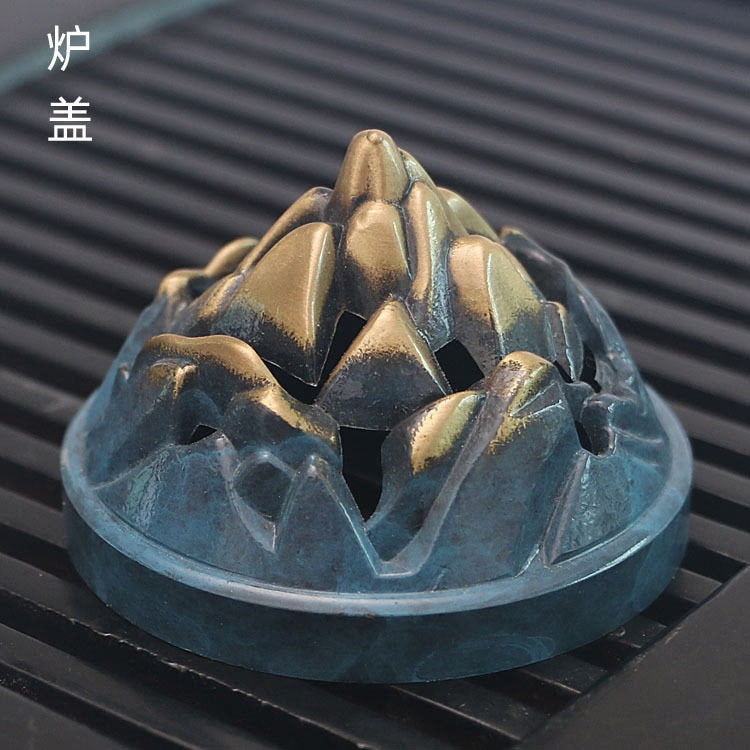 Home Decor Boshan Furnace Chinese Style Classical Zen Buddhist Hall Home Incense Coil and Sandalwood Pure Copper Incense Burner acacuss