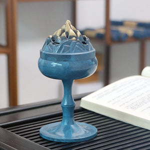 Home Decor Boshan Furnace Chinese Style Classical Zen Buddhist Hall Home Incense Coil and Sandalwood Pure Copper Incense Burner acacuss