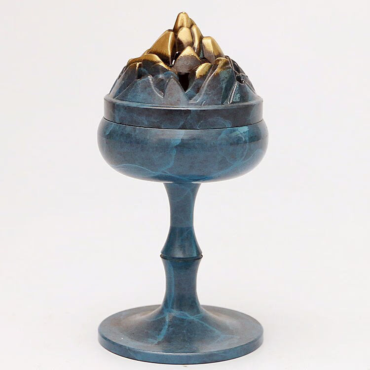 Home Decor Boshan Furnace Chinese Style Classical Zen Buddhist Hall Home Incense Coil and Sandalwood Pure Copper Incense Burner acacuss