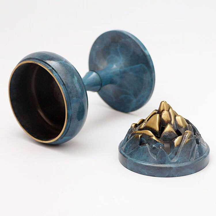 Home Decor Boshan Furnace Chinese Style Classical Zen Buddhist Hall Home Incense Coil and Sandalwood Pure Copper Incense Burner acacuss