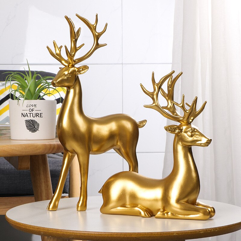 Home Decor Decorative Statues Sculpture House Home Decoration Living Room Nordic modern graffiti painted water transfer deer acacuss