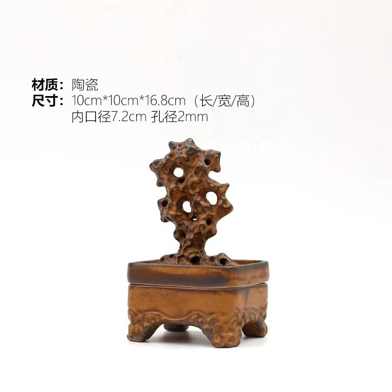Home Decor Incense Furnace Ceramic Taihu Stone Antique Household Indoor Dish Sandalwood Incense Furnace Zen Furnace acacuss