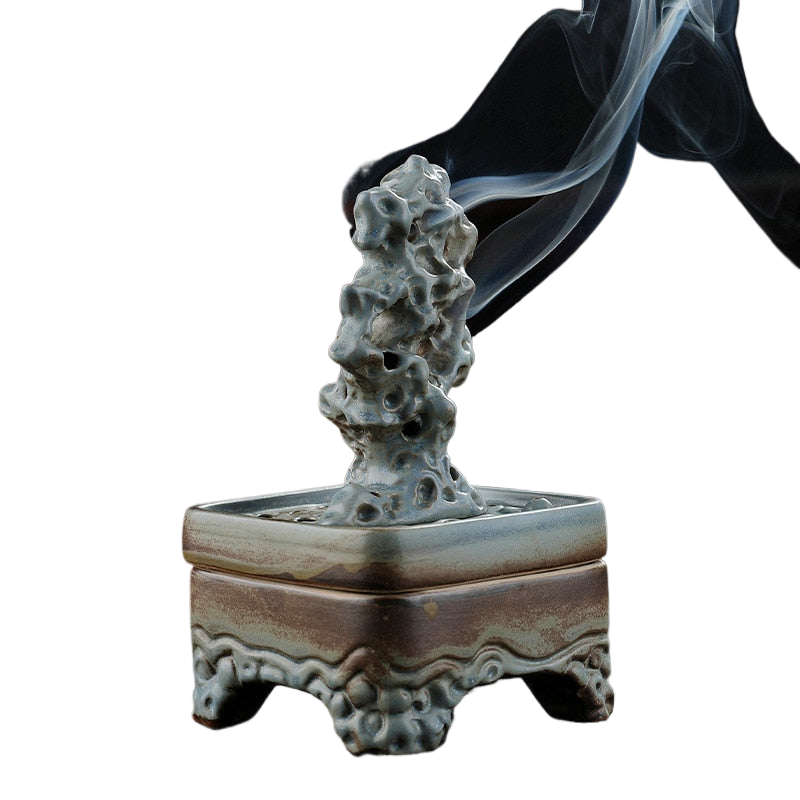 Home Decor Incense Furnace Ceramic Taihu Stone Antique Household Indoor Dish Sandalwood Incense Furnace Zen Furnace acacuss