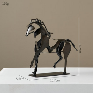 Home Decor Metal Horse Sculpture Adonis Three-dimensional Openwork Abstract Vintage Desktop Office Decor Christmas Ornaments - acacuss
