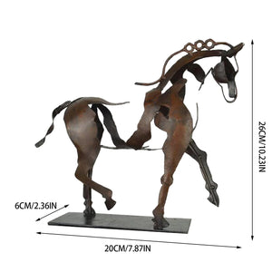 Home Decor Metal Horse Sculpture Adonis Three-dimensional Openwork Abstract Vintage Desktop Office Decor Christmas Ornaments - ACACUSS