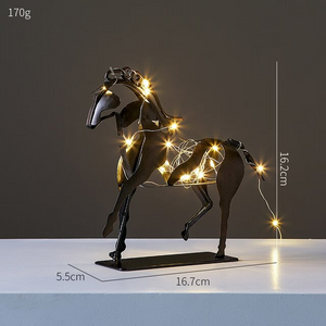 Home Decor Metal Horse Sculpture Adonis Three-dimensional Openwork Abstract Vintage Desktop Office Decor Christmas Ornaments - acacuss