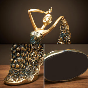 Home Decoration Accessories One Piece Resin Statue Dancer Girl Model Living Room Decor Sculpture Modern Art Office Desk Decor acacuss