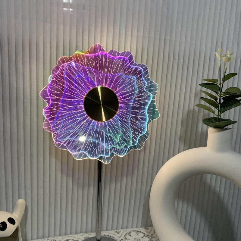 Home Decoration Atmosphere Light Colorful Dutch Windmill Ins Table Light Creative Atmosphere Light Aurora Acrylic Room Decor acacuss