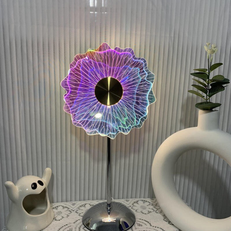 Home Decoration Atmosphere Light Colorful Dutch Windmill Ins Table Light Creative Atmosphere Light Aurora Acrylic Room Decor acacuss