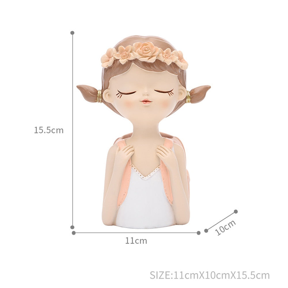 Home Decoration,Girl Figurine Miniature,Figure Statue,Flower Vase,Sculpture,Modern Table Decor,Living Room,Decorative,Desk Art acacuss