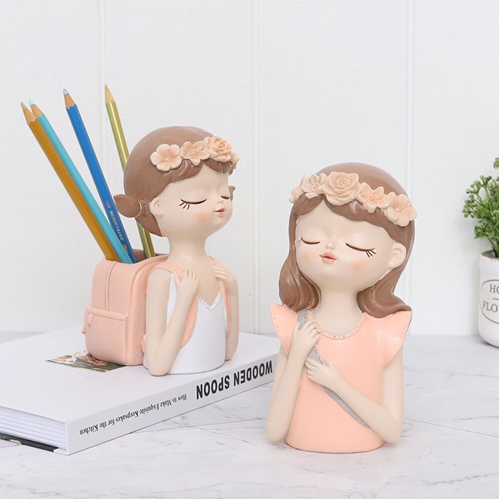 Home Decoration,Girl Figurine Miniature,Figure Statue,Flower Vase,Sculpture,Modern Table Decor,Living Room,Decorative,Desk Art acacuss