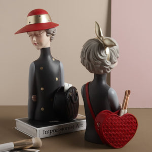 Home Decoration,Girl Figurine Miniature,Figure Statue,Flower Vase,Sculpture,Modern Table Decor,Living Room,Decorative,Desk Art acacuss