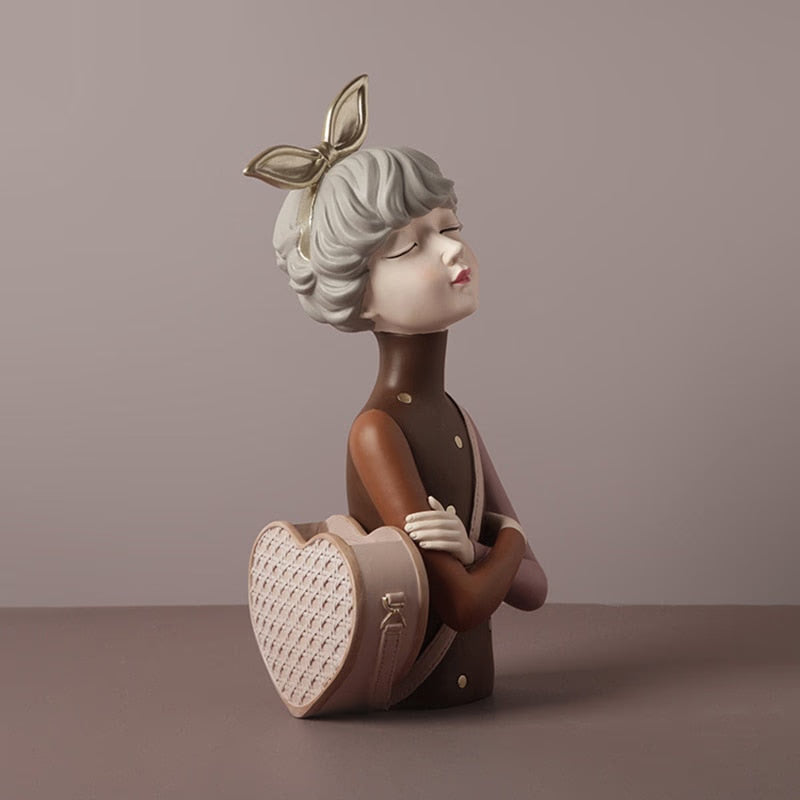 Home Decoration,Girl Figurine Miniature,Figure Statue,Flower Vase,Sculpture,Modern Table Decor,Living Room,Decorative,Desk Art acacuss