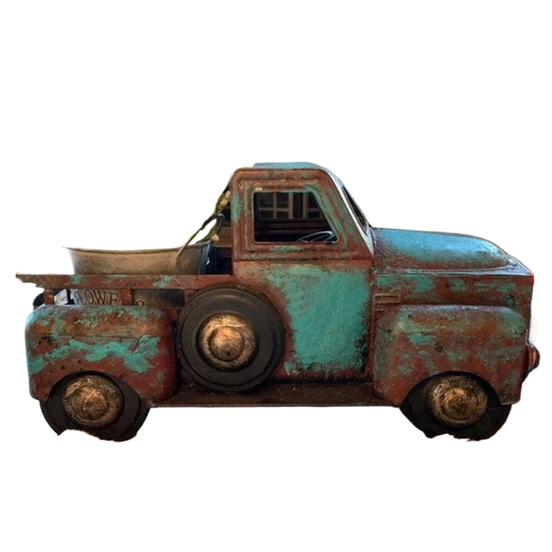 Home Decoration Retro Truck Mini Flower Pots Succulent Artificial Plant Resin Flower Pot Office Desk Craft Ornament Room Decor acacuss